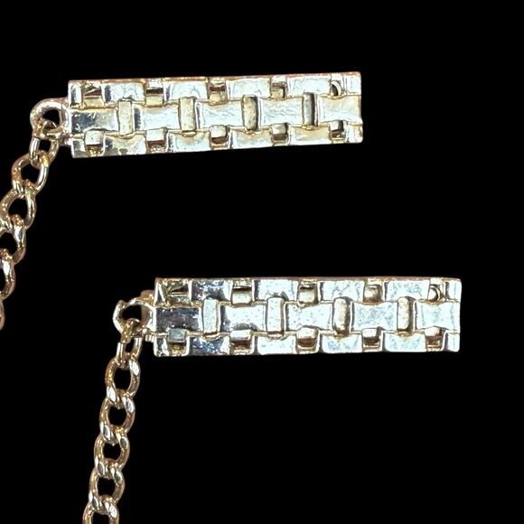 Vintage Sweater Clip Textured Brutalist Modernist Bar Design Silver Tone - Picture 1 of 5